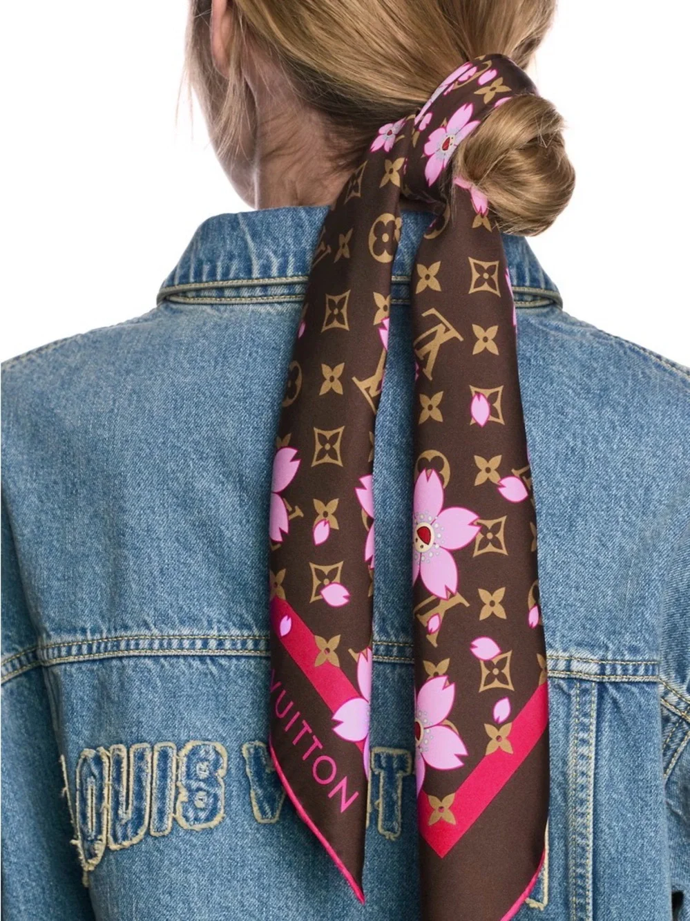 Louis Vuitton × Takashi Murakami Cherry Blossom Handkerchief Scarf Sakura NO BOX
